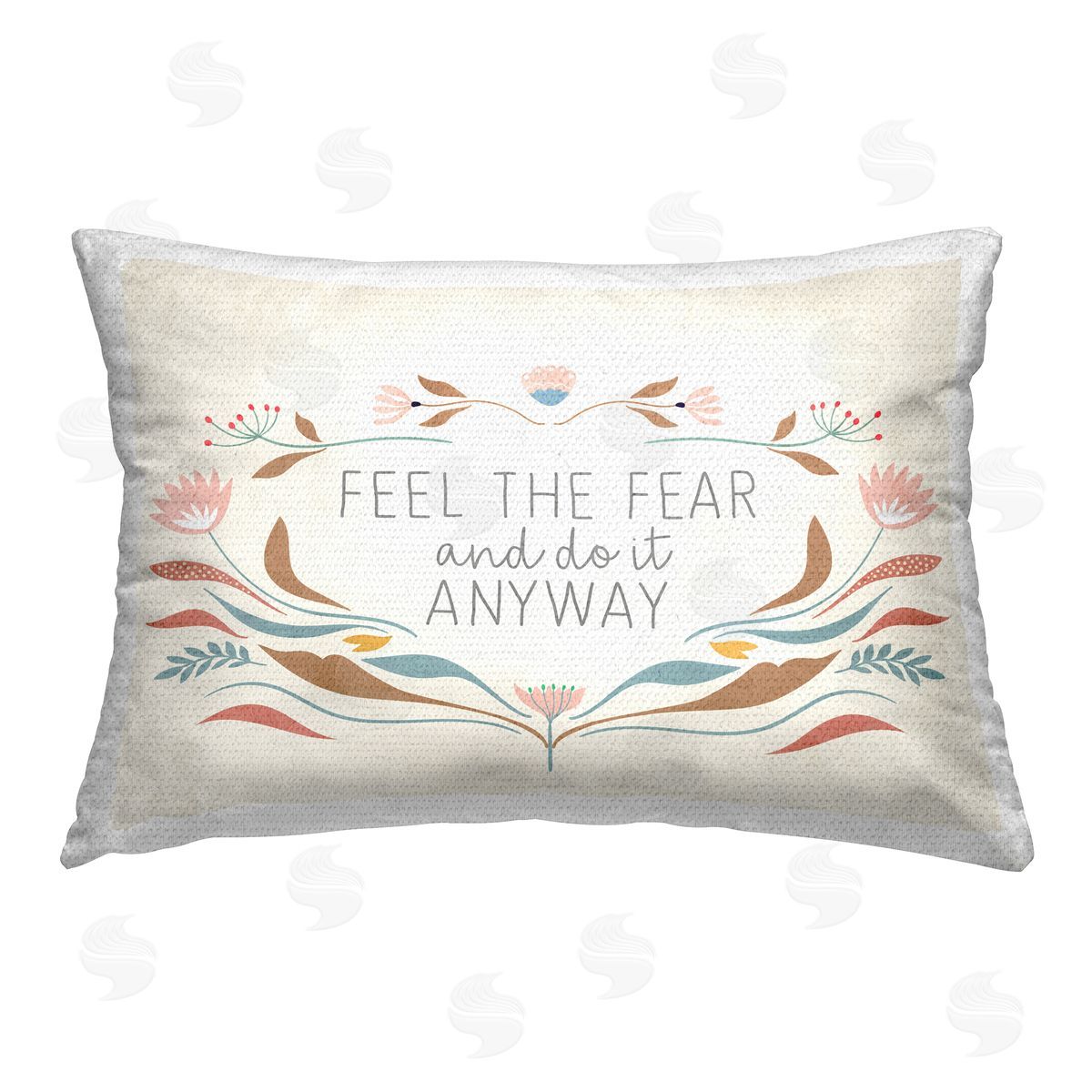 Kim Allen Feel The Fear Inspirational Outdoor Quick-Dry Polyester Printed Throw Pillow