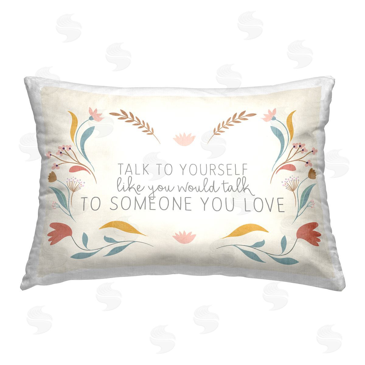Kim Allen Floral Self Love Inspirational Printed Plush Polyester Throw Pillow