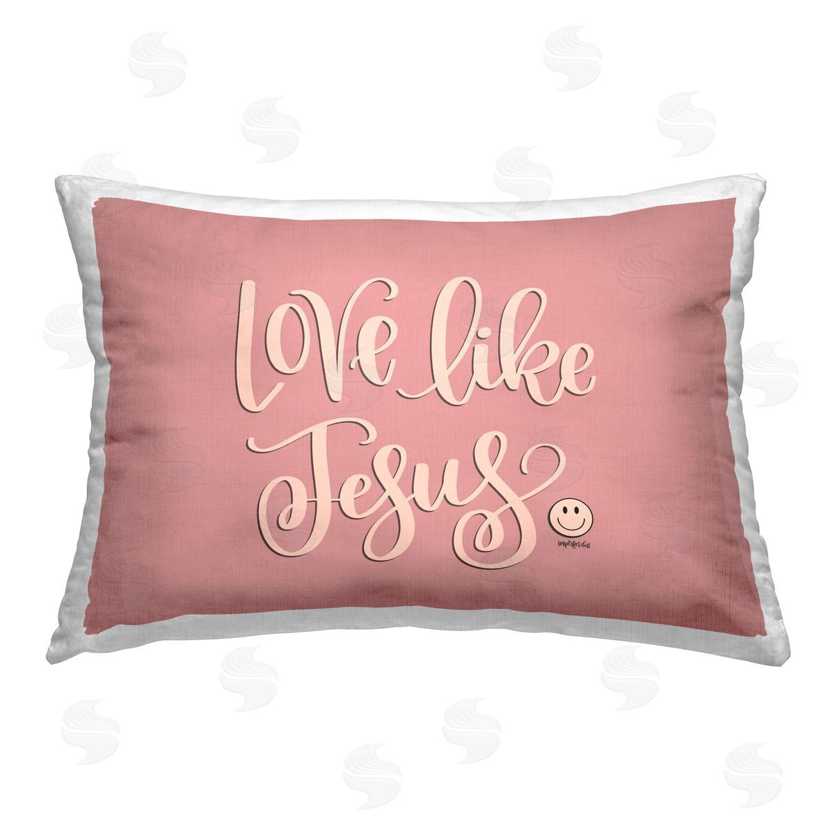 Imperfect Dust Pink Love Like Jesus Printed Plush Polyester Throw Pillow