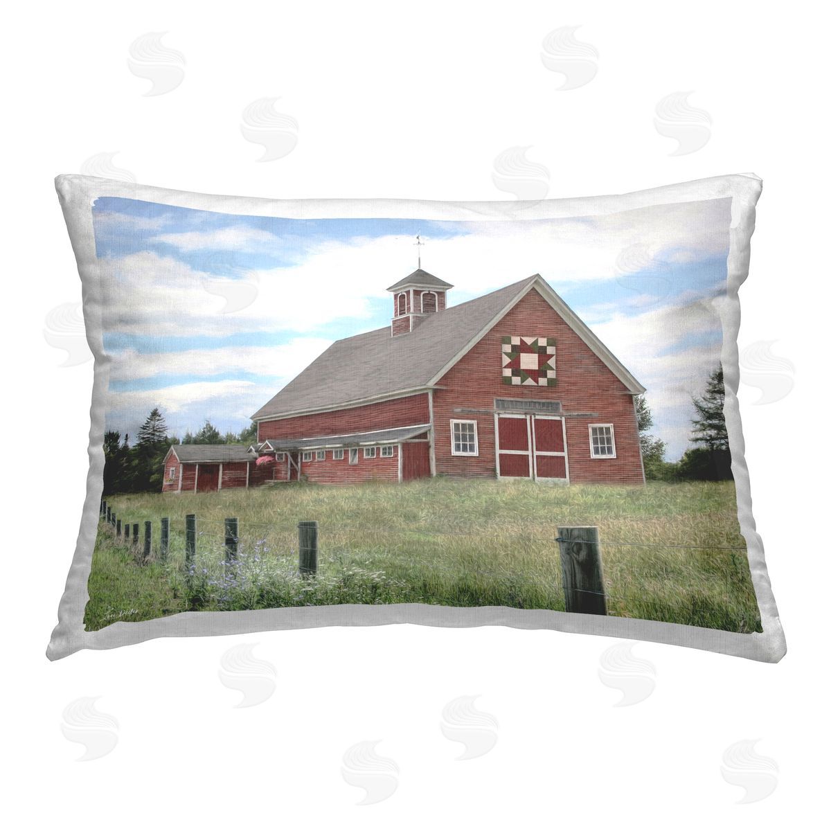Lori Deiter Rustic Barn Fence Posts Printed Plush Polyester Throw Pillow