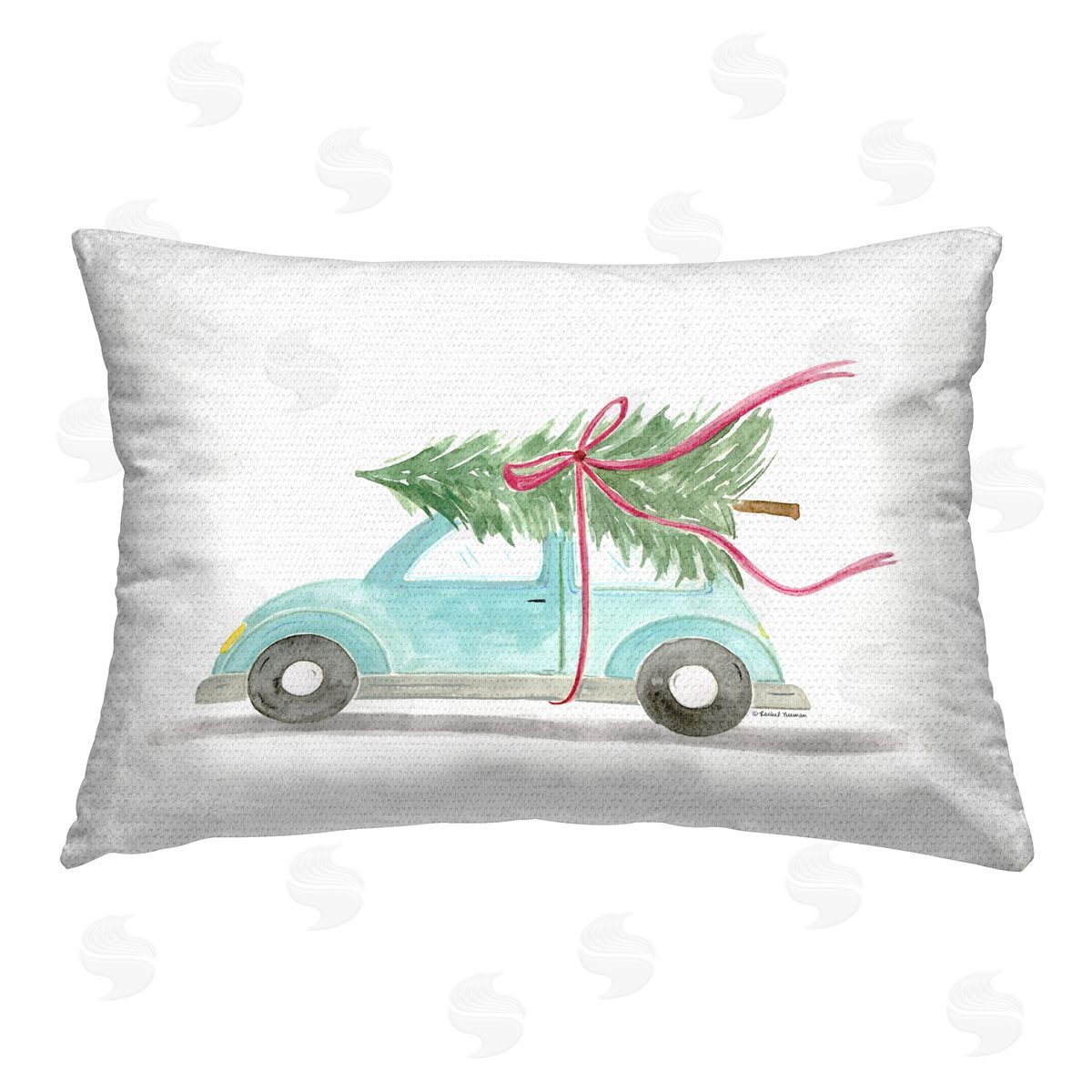 Rachel Nieman Windblown Tree on Car Outdoor Quick-Dry Polyester Printed Throw Pillow