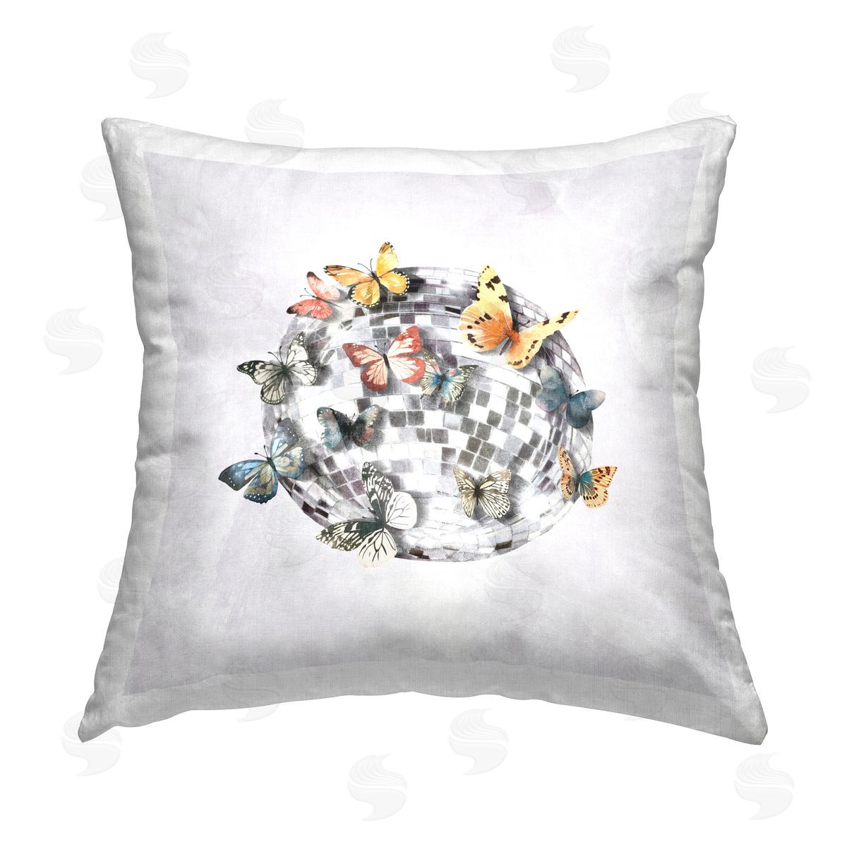 Svetlana Aleynikova Butterflies on Disco Ball Printed Plush Polyester Throw Pillow