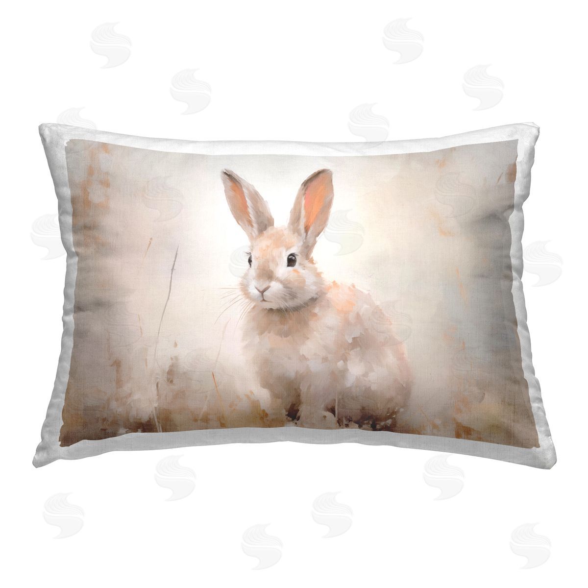 Arlington Prints Brushed Brown Bunny Printed Plush Polyester Throw Pillow