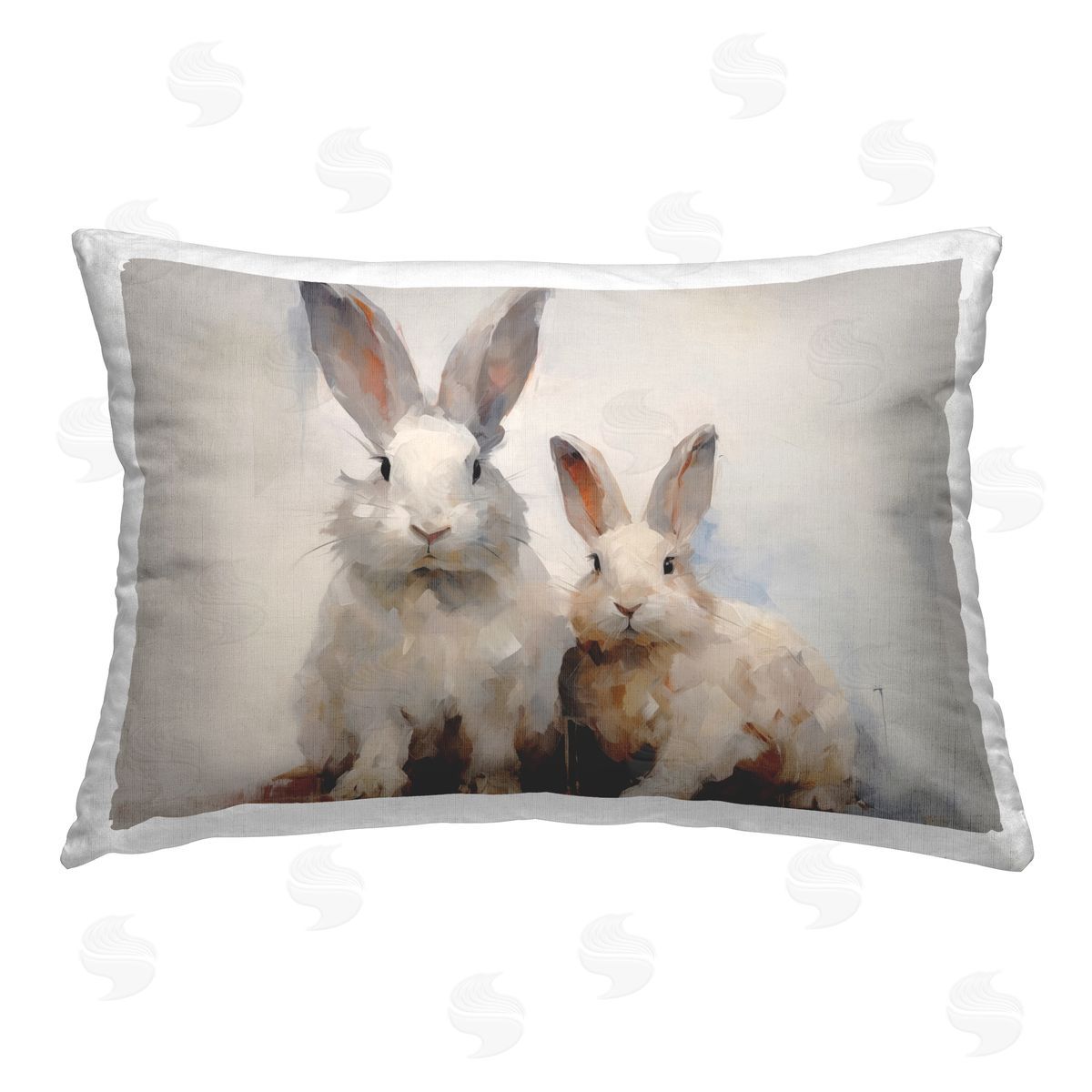 Arlington Prints Fluffy Spring Bunnies Printed Plush Polyester Throw Pillow