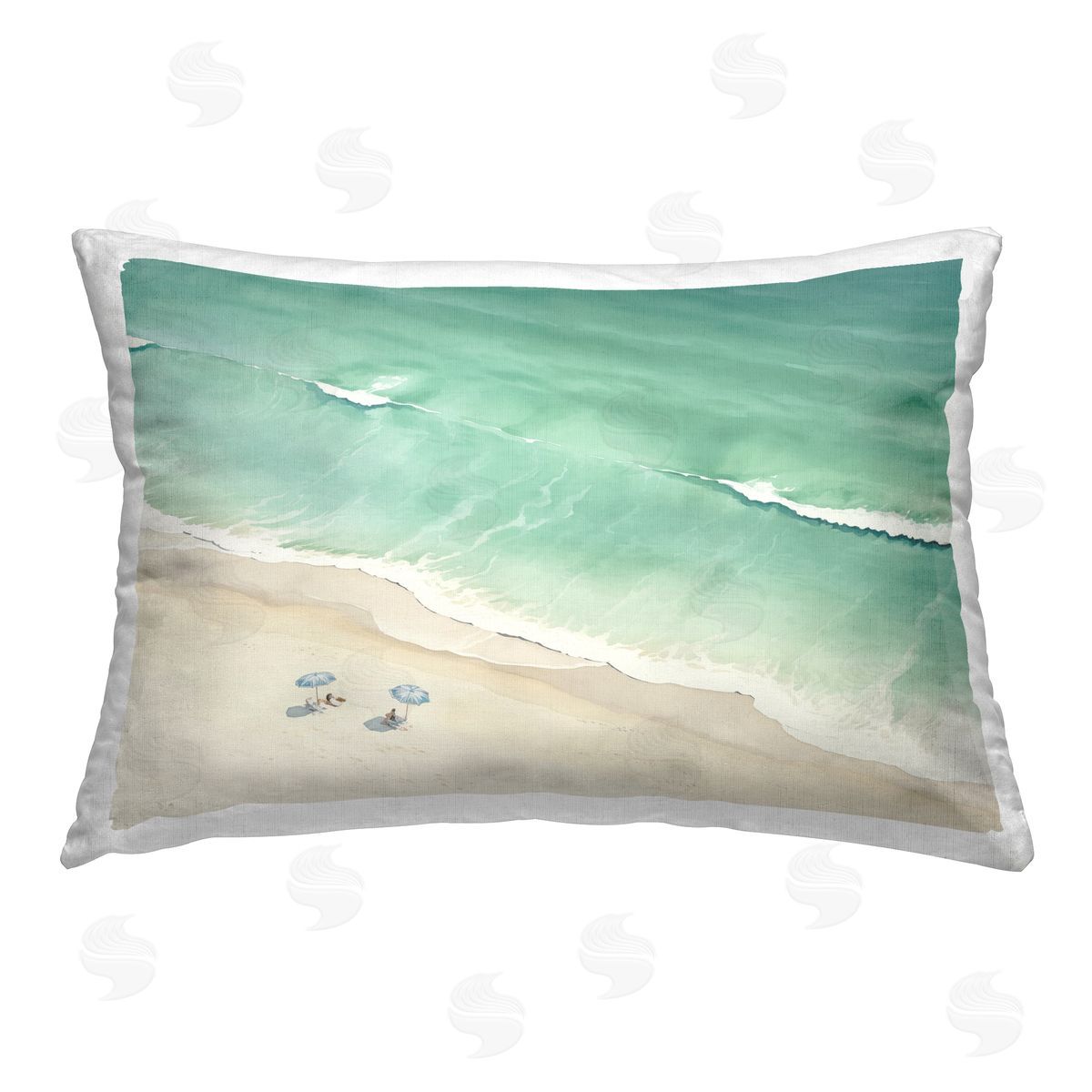 Arlington Prints Summer Shore Beachgoers Printed Plush Polyester Throw Pillow