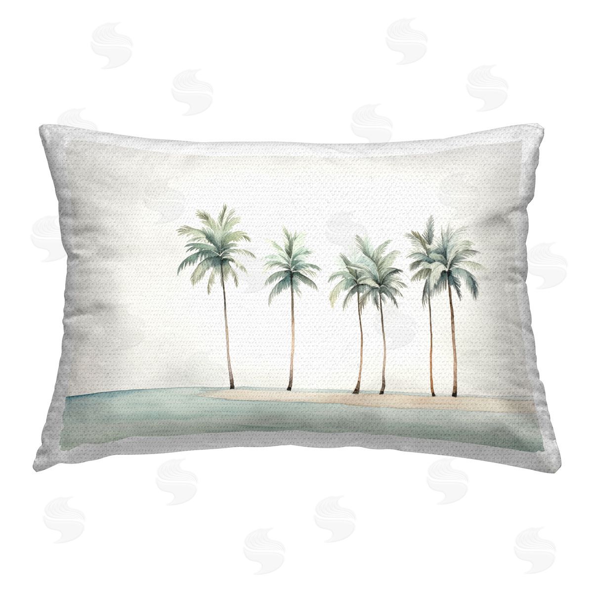 Arlington Prints Summer Palms in a Line Outdoor Quick-Dry Polyester Printed Throw Pillow