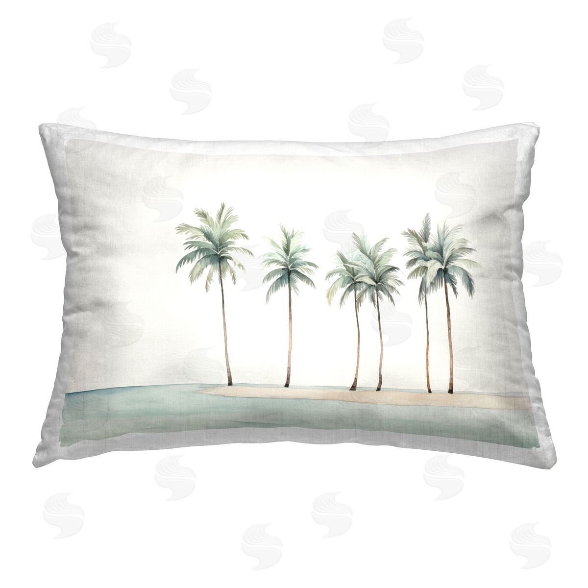 Arlington Prints Summer Palms in a Line Printed Plush Polyester Throw Pillow