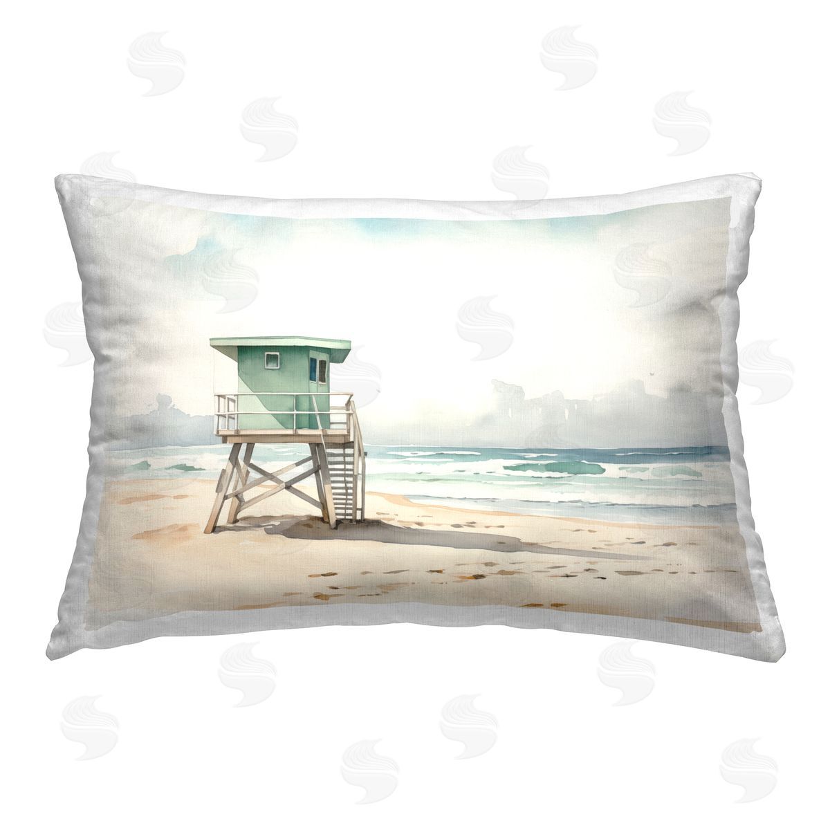 Arlington Prints Summer Lifeguard Stand Printed Plush Polyester Throw Pillow