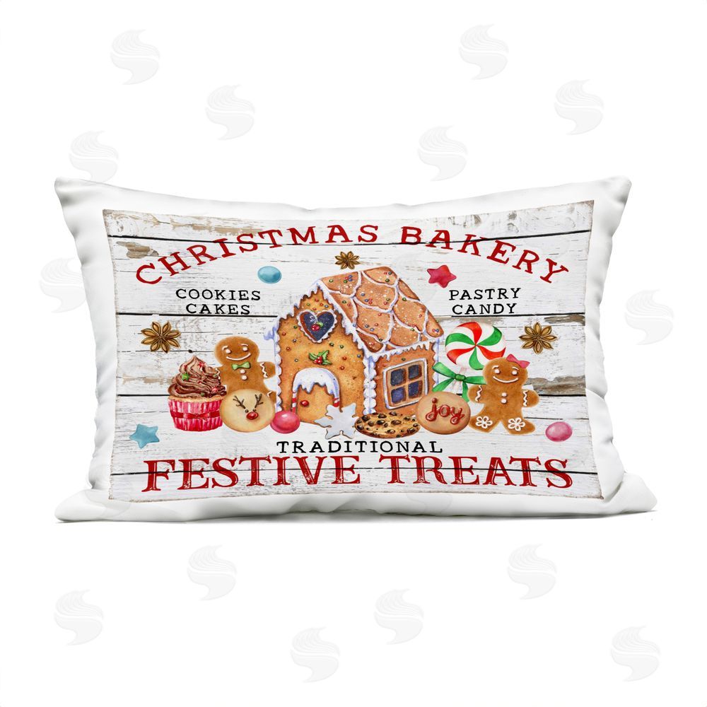 Creatif Belle Festive Treats Bakery Outdoor Quick-Dry Polyester Printed Throw Pillow