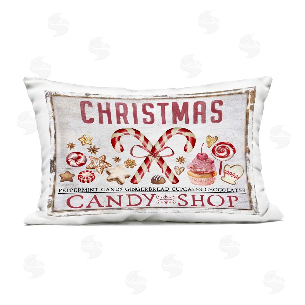 Creatif Belle Candy Shop Christmas Outdoor Quick-Dry Polyester Printed Throw Pillow