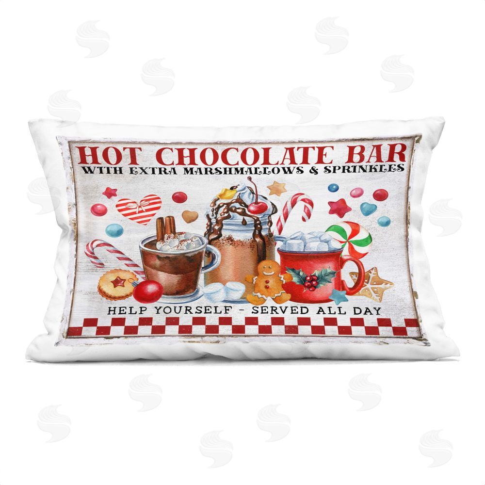 Creatif Belle Hot Chocolate Bar Printed Plush Polyester Throw Pillow
