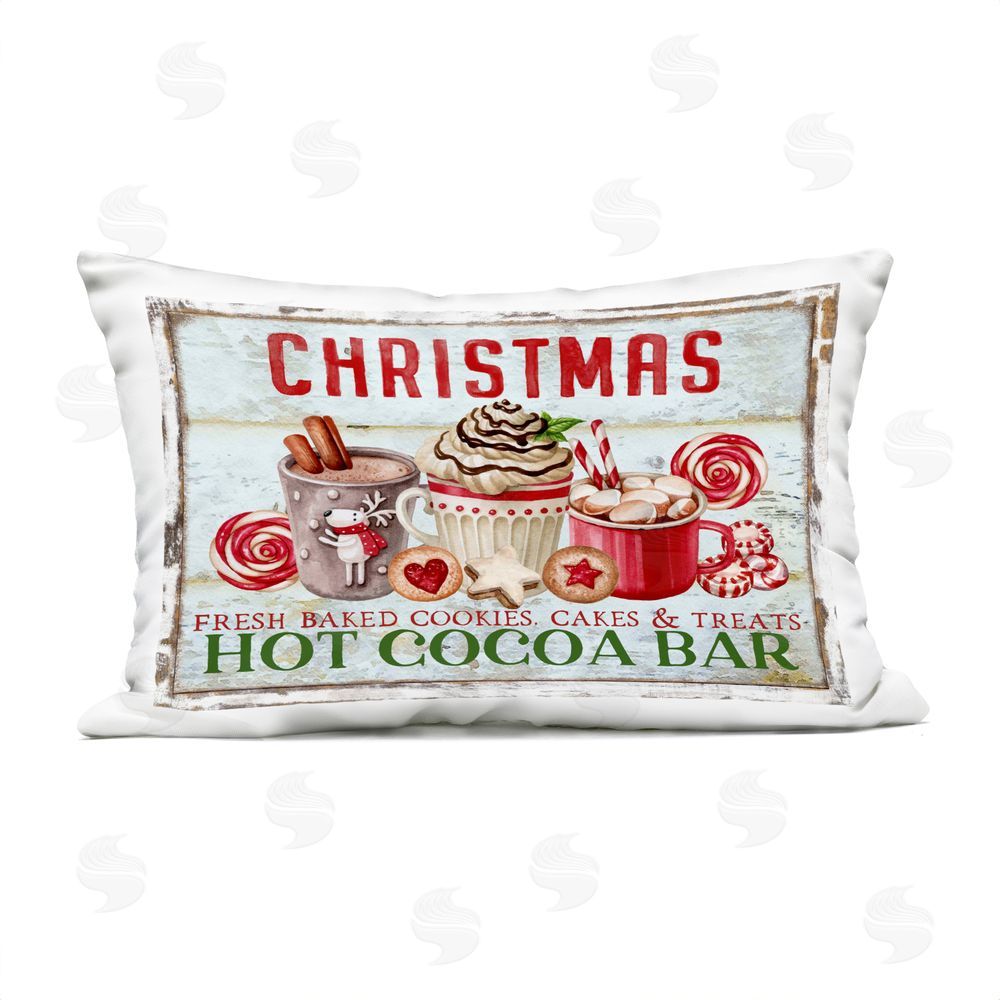 Creatif Belle Festive Hot Chocolate Outdoor Quick-Dry Polyester Printed Throw Pillow