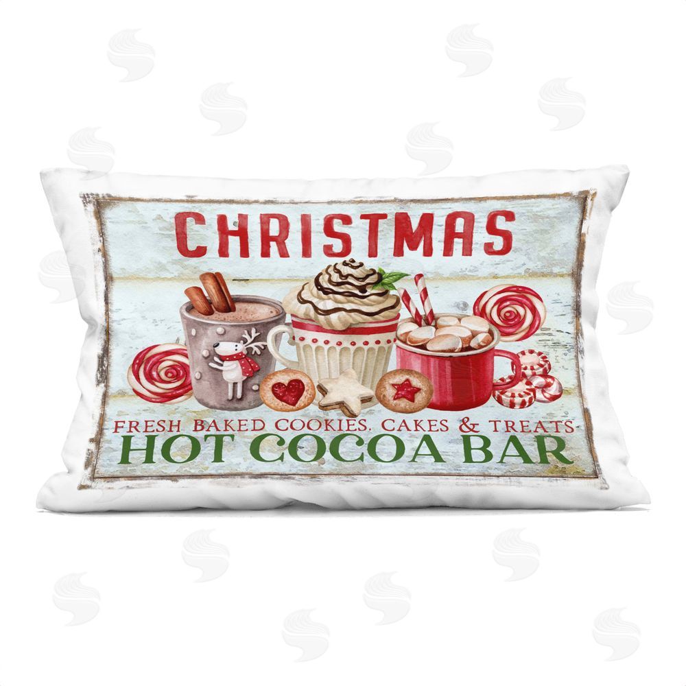 Creatif Belle Festive Hot Chocolate Printed Plush Polyester Throw Pillow
