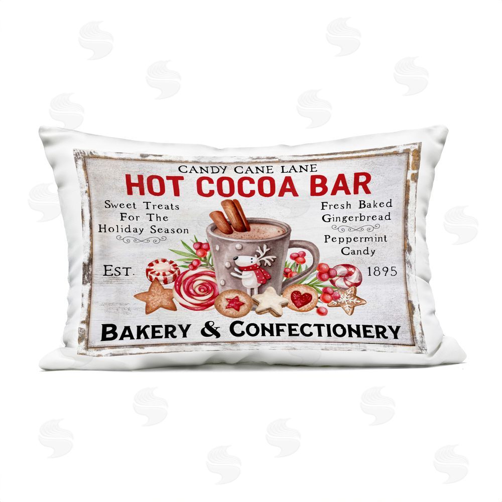 Creatif Belle Hot Cocoa Confectionery Outdoor Quick-Dry Polyester Printed Throw Pillow