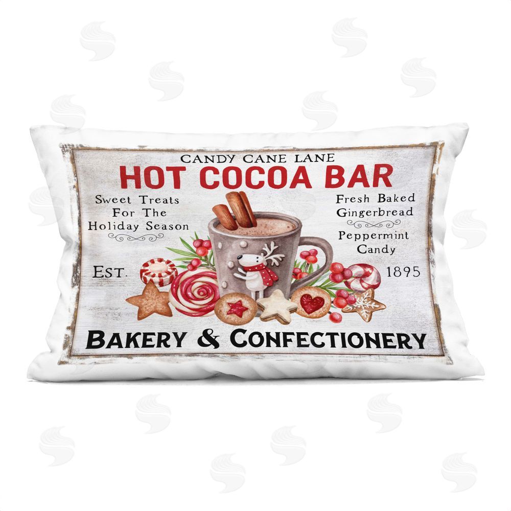 Creatif Belle Hot Cocoa Confectionery Printed Plush Polyester Throw Pillow