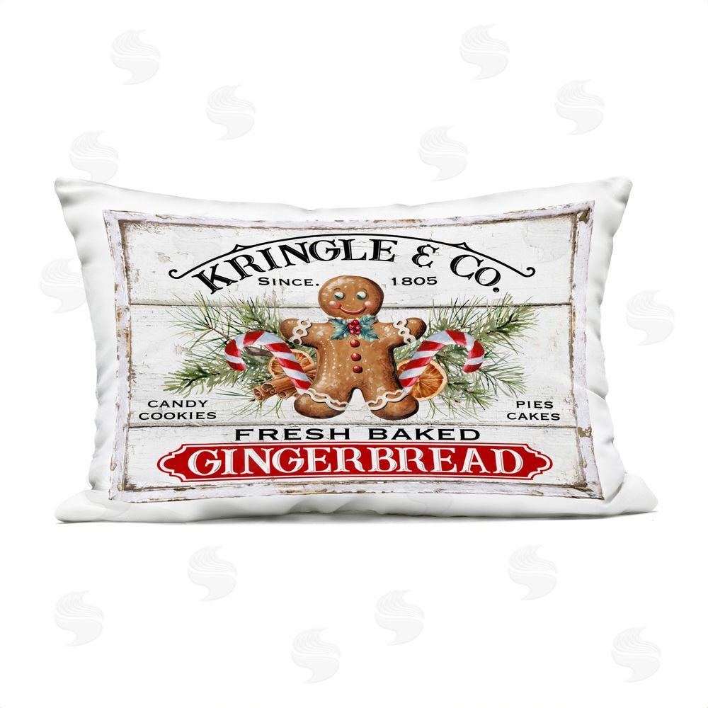 Creatif Belle Fresh Gingerbread Cookies Outdoor Quick-Dry Polyester Printed Throw Pillow