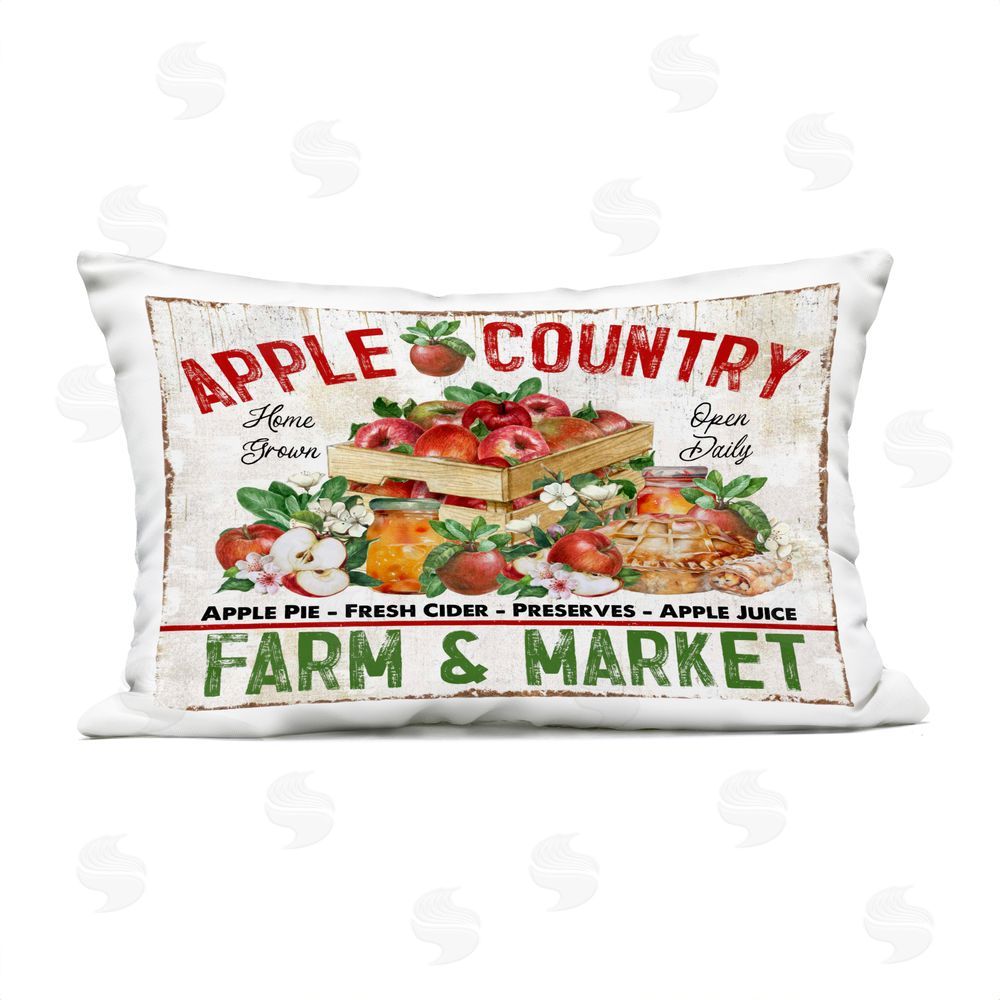 Creatif Belle Apple Country Market Outdoor Quick-Dry Polyester Printed Throw Pillow