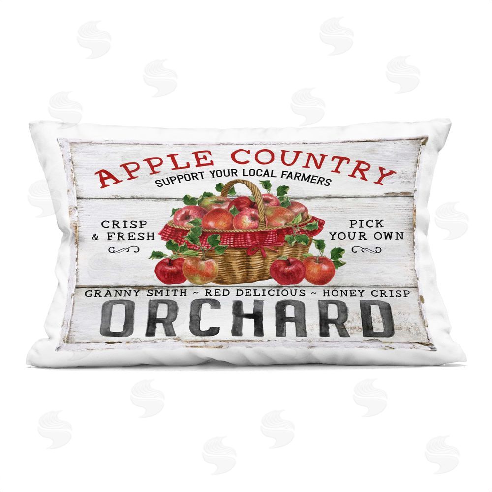 Creatif Belle Rustic Apple Orchard Printed Plush Polyester Throw Pillow