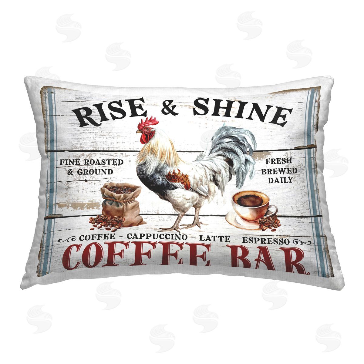 Creatif Belle Rise & Shine Coffee Bar Printed Plush Polyester Throw Pillow