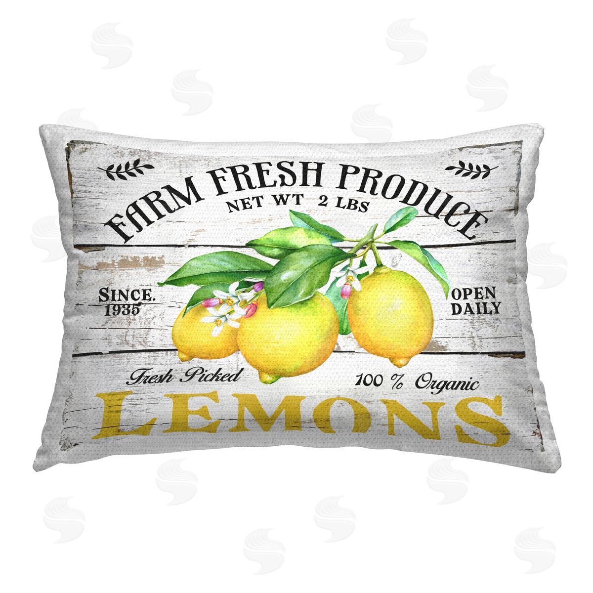 Creatif Belle Farm Fresh Produce Lemons Outdoor Quick-Dry Polyester Printed Throw Pillow