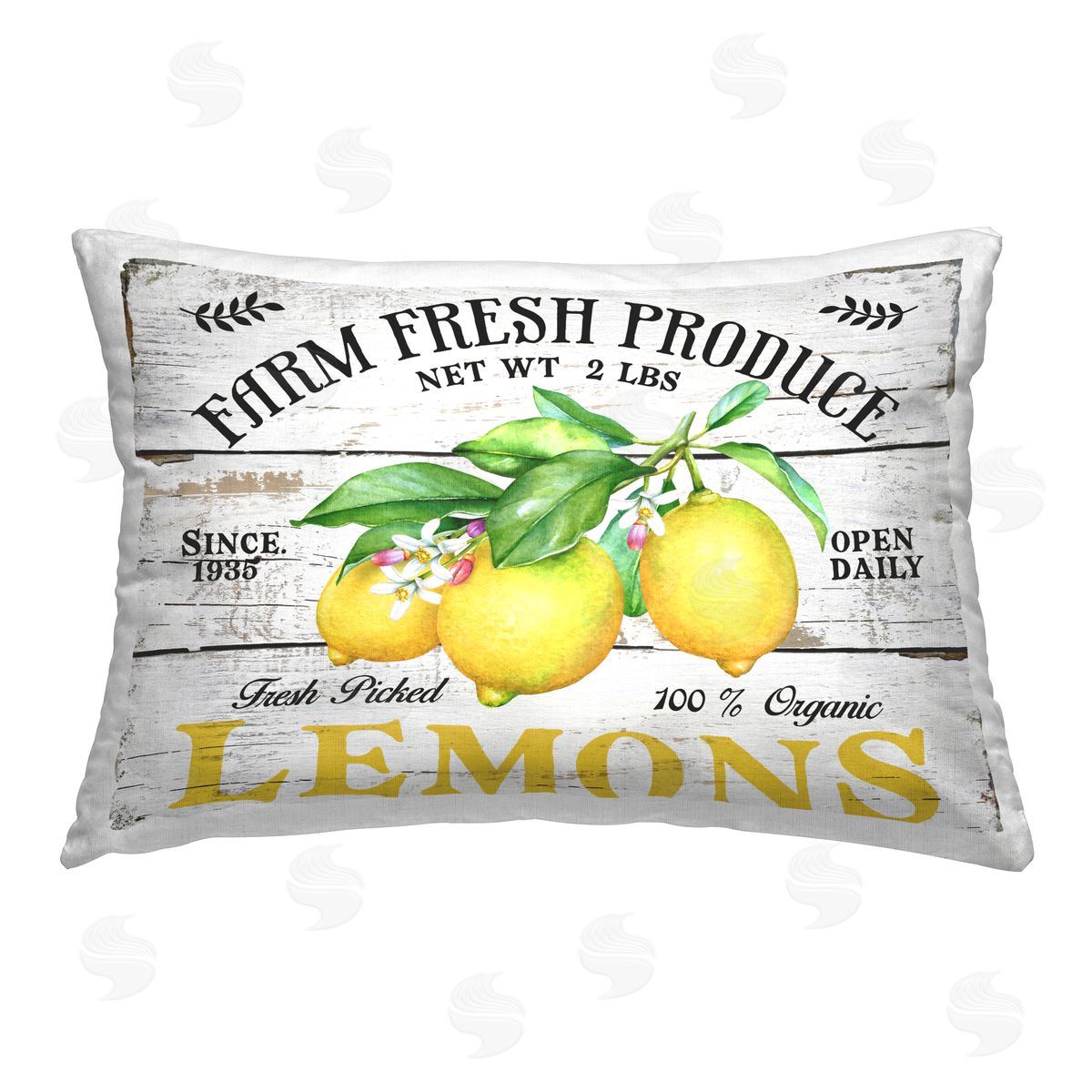 Creatif Belle Farm Fresh Produce Lemons Printed Plush Polyester Throw Pillow