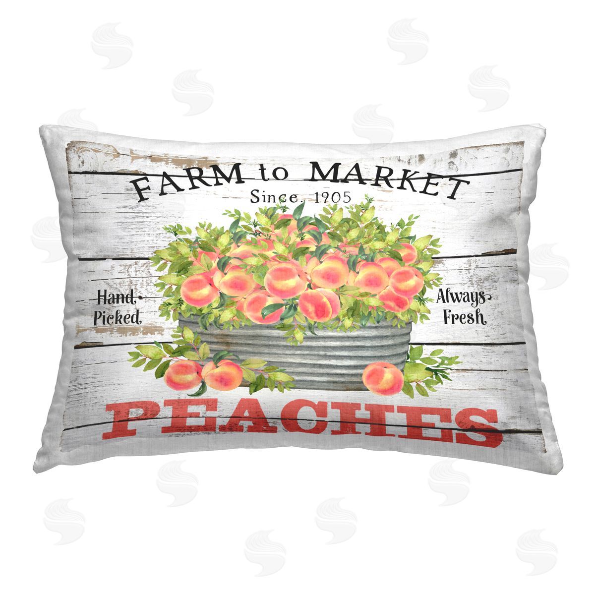 Creatif Belle Farm To Market Peaches Printed Plush Polyester Throw Pillow