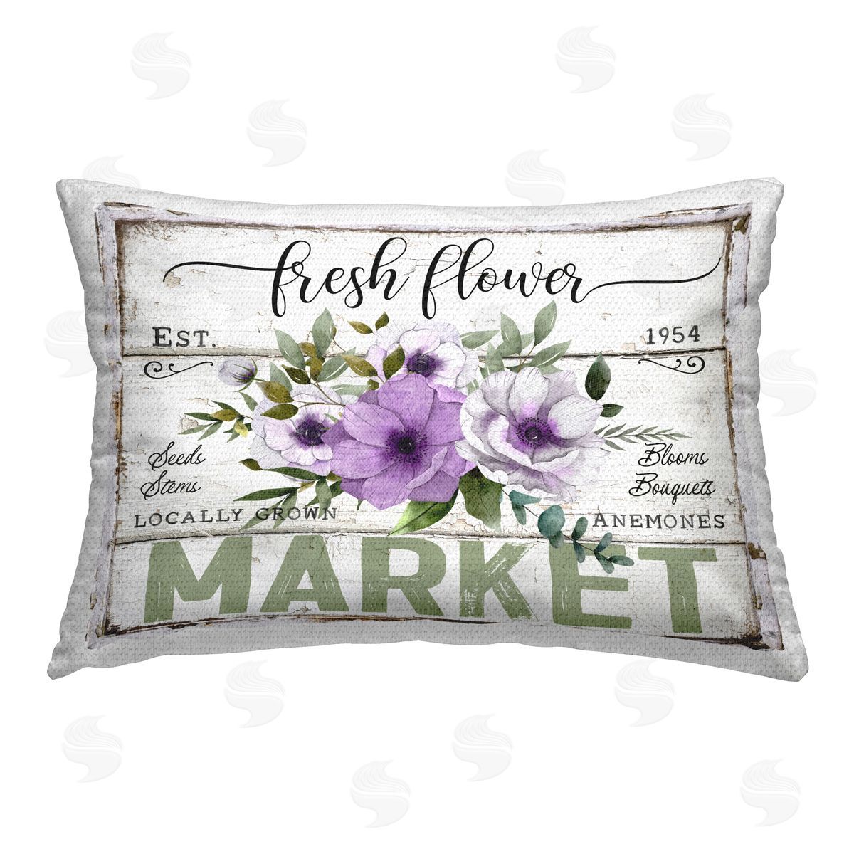 Creatif Belle Fresh Flower Market Anemone Outdoor Quick-Dry Polyester Printed Throw Pillow