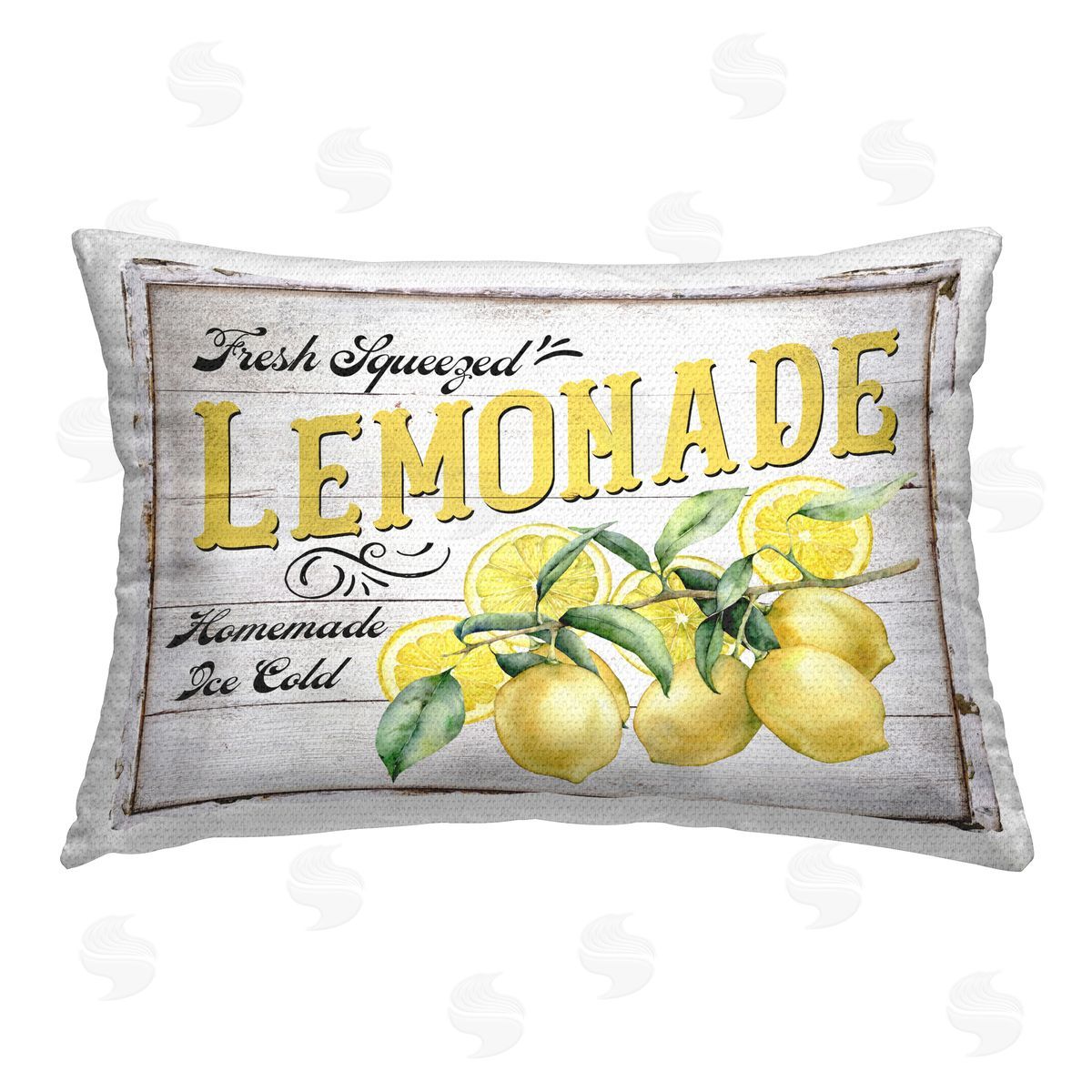 Creatif Belle Fresh Sqeezed Lemonade Outdoor Quick-Dry Polyester Printed Throw Pillow