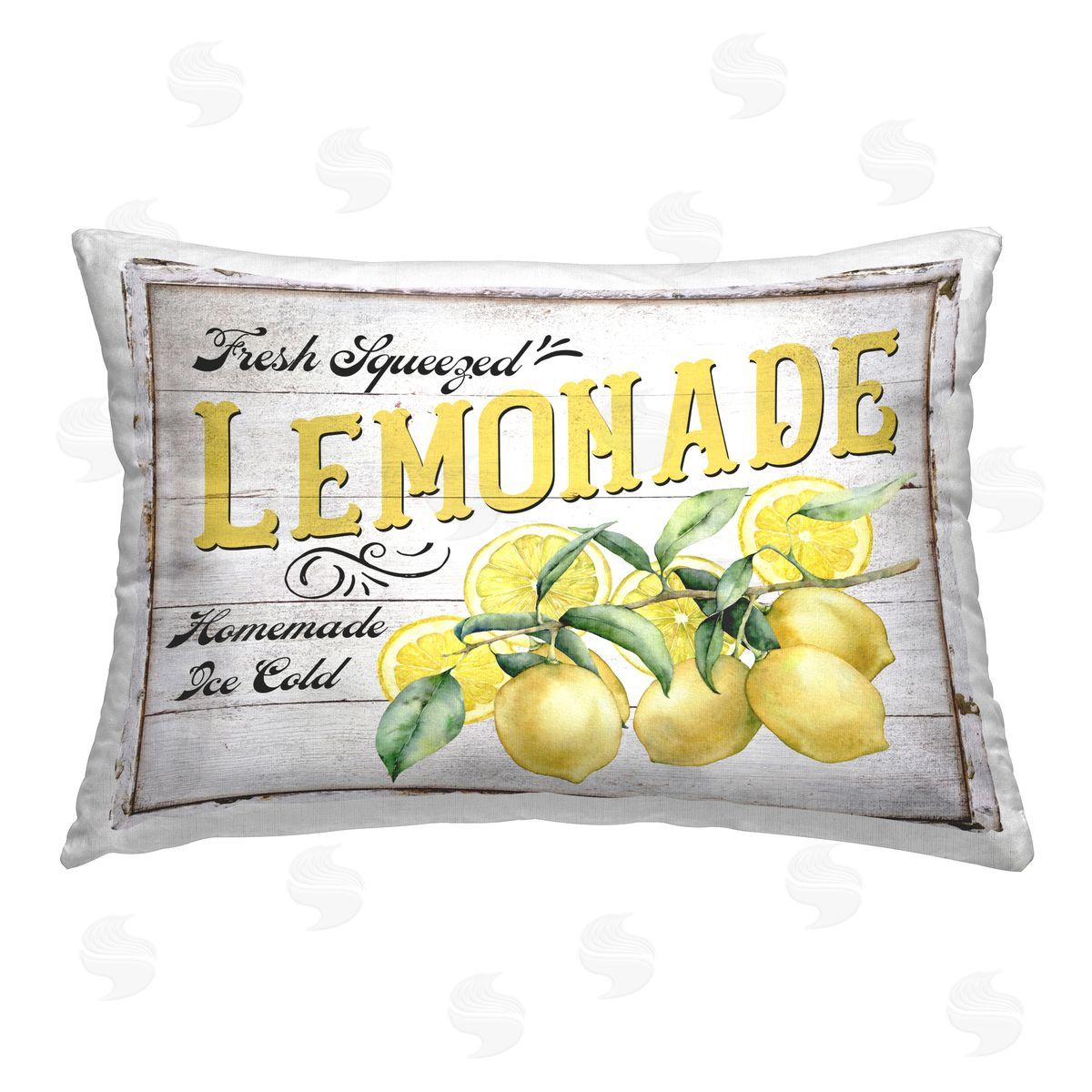Creatif Belle Fresh Sqeezed Lemonade Printed Plush Polyester Throw Pillow