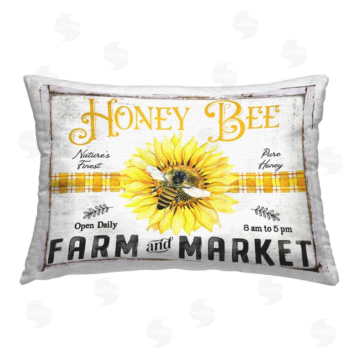 Creatif Belle Rustic Honey Bee & Flower Outdoor Quick-Dry Polyester Printed Throw Pillow
