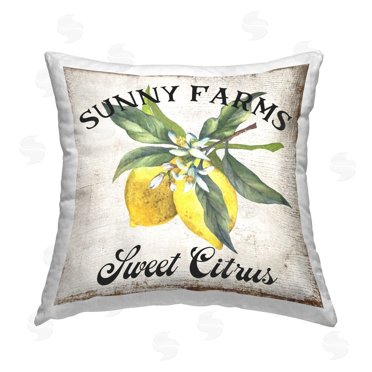 Creatif Belle Sunny Farms Sweet Lemon Printed Plush Polyester Throw Pillow
