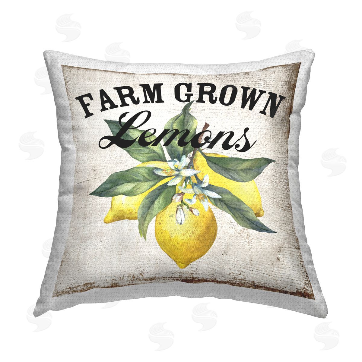 Creatif Belle Farm Grown Lemons Outdoor Quick-Dry Polyester Printed Throw Pillow