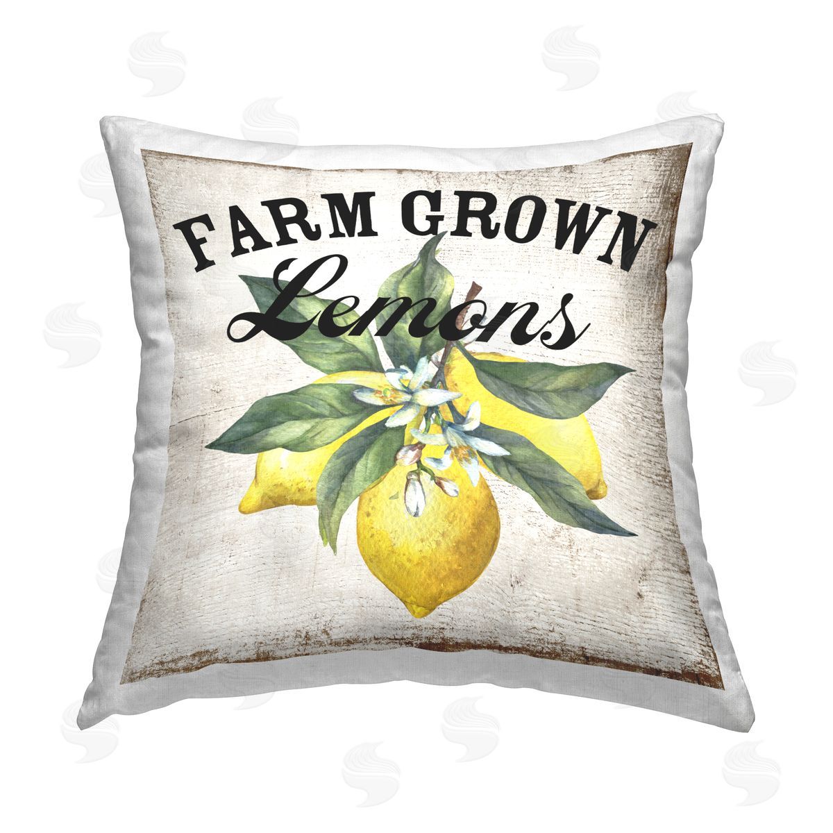 Creatif Belle Farm Grown Lemons Printed Plush Polyester Throw Pillow