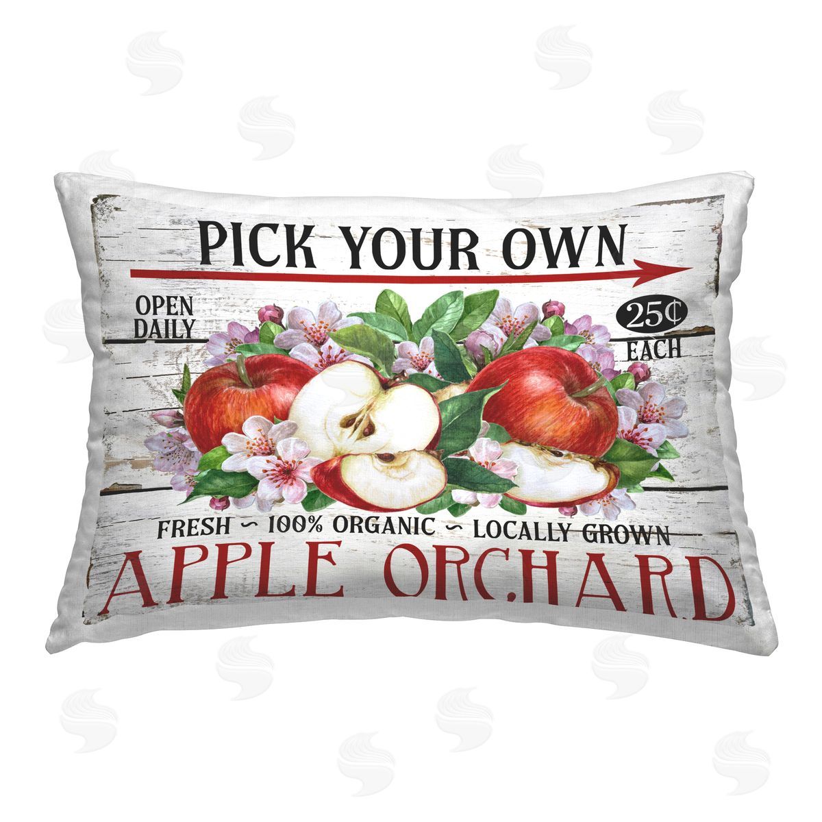 Creatif Belle Pick Your Own Apples Printed Plush Polyester Throw Pillow
