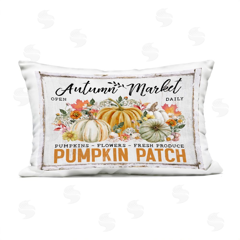 Creatif Belle Rustic Autumn Market Outdoor Quick-Dry Polyester Printed Throw Pillow