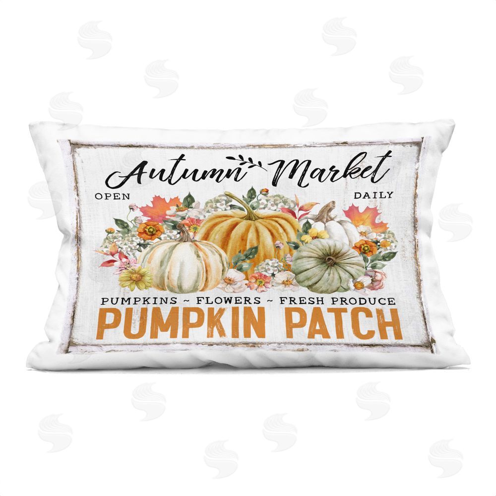 Creatif Belle Rustic Autumn Market Printed Plush Polyester Throw Pillow