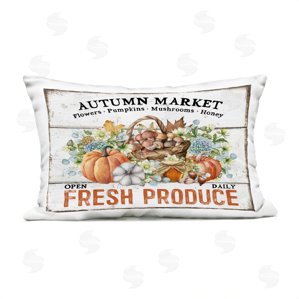 Creatif Belle Fresh Fall Produce Outdoor Quick-Dry Polyester Printed Throw Pillow