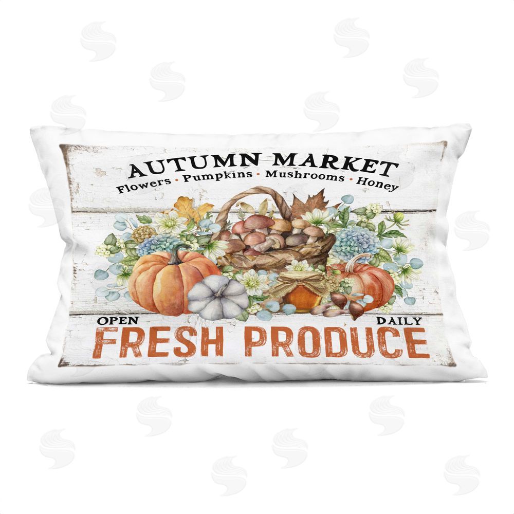 Creatif Belle Fresh Fall Produce Printed Plush Polyester Throw Pillow