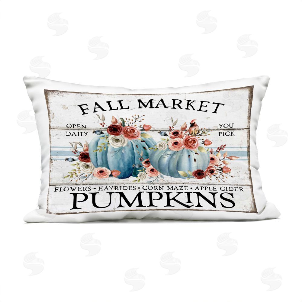 Creatif Belle Fall Market with Roses Outdoor Quick-Dry Polyester Printed Throw Pillow