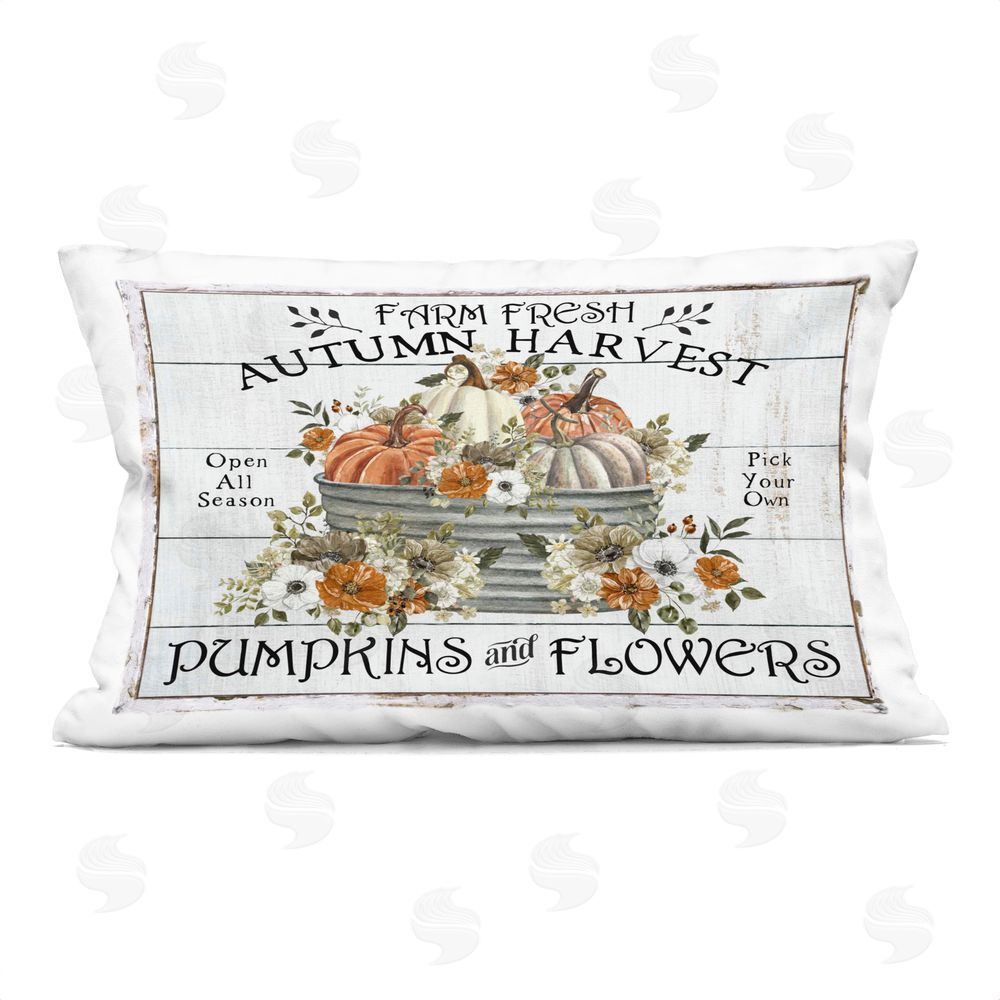 Creatif Belle Farm Fresh Harvest Pumpkin Printed Plush Polyester Throw Pillow