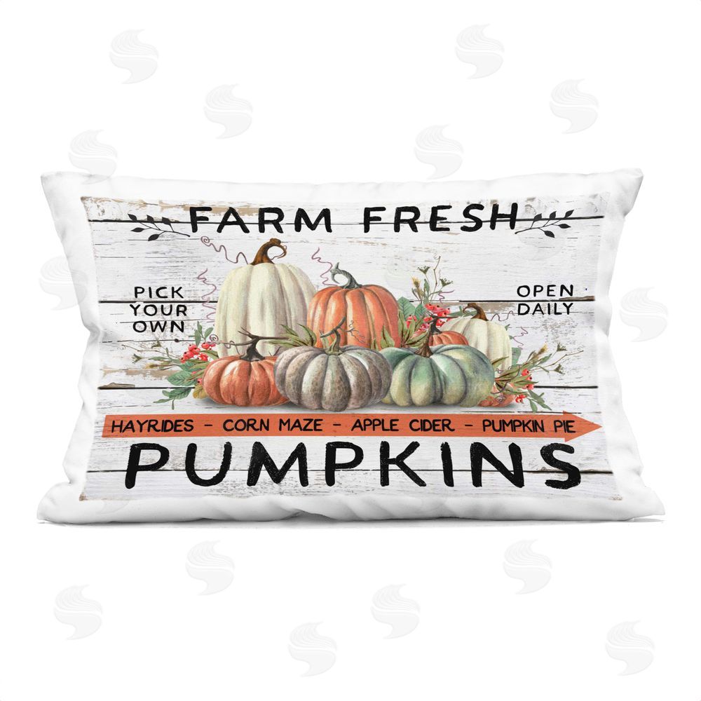 Creatif Belle Fresh Pumpkin Mound Printed Plush Polyester Throw Pillow
