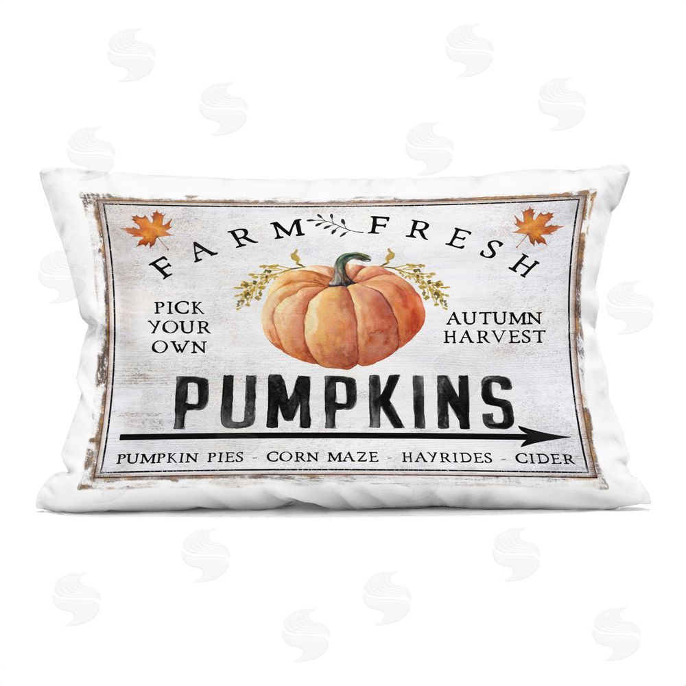 Creatif Belle Farm Fresh Pumpkin Printed Plush Polyester Throw Pillow