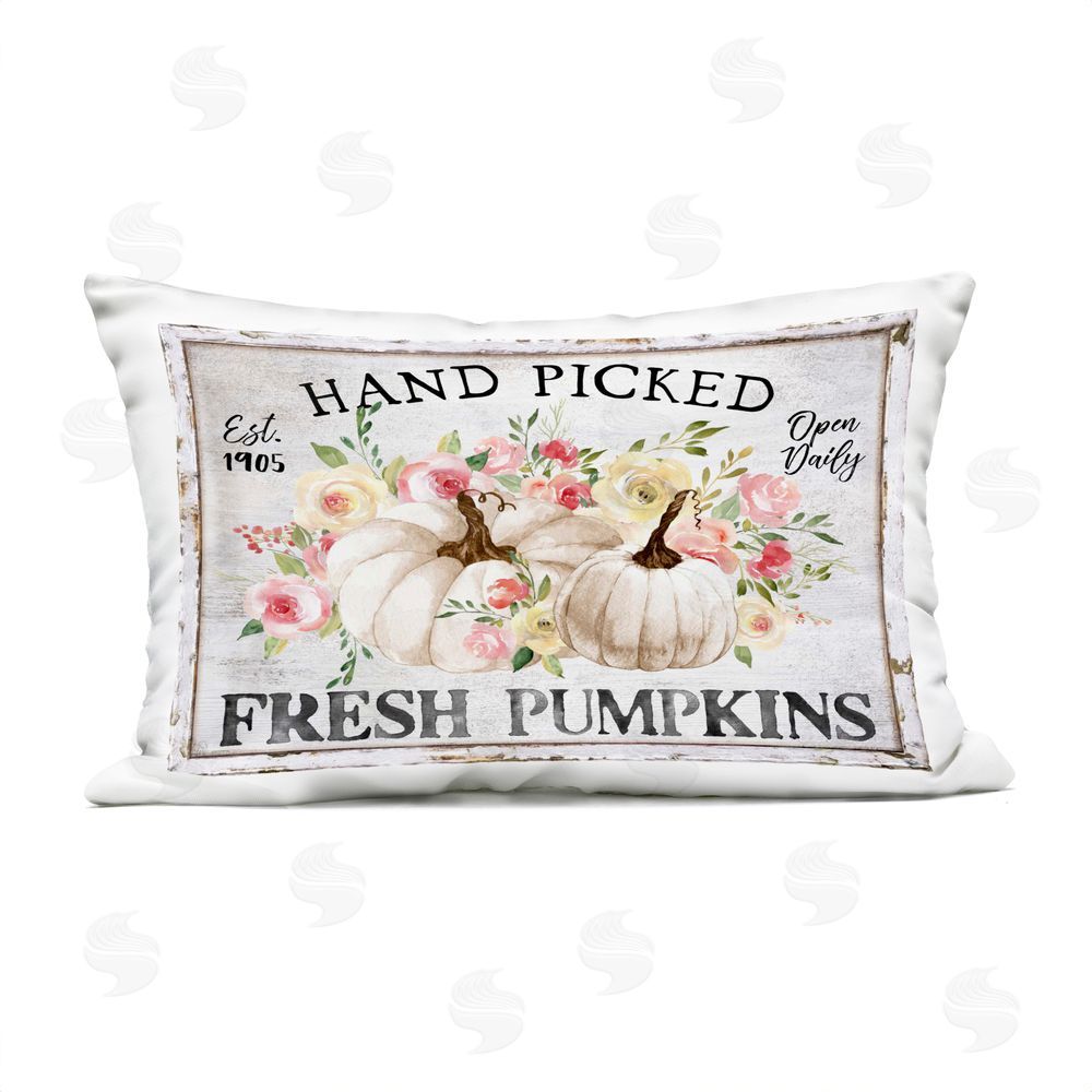 Creatif Belle Hand Picked Pumpkins Outdoor Quick-Dry Polyester Printed Throw Pillow