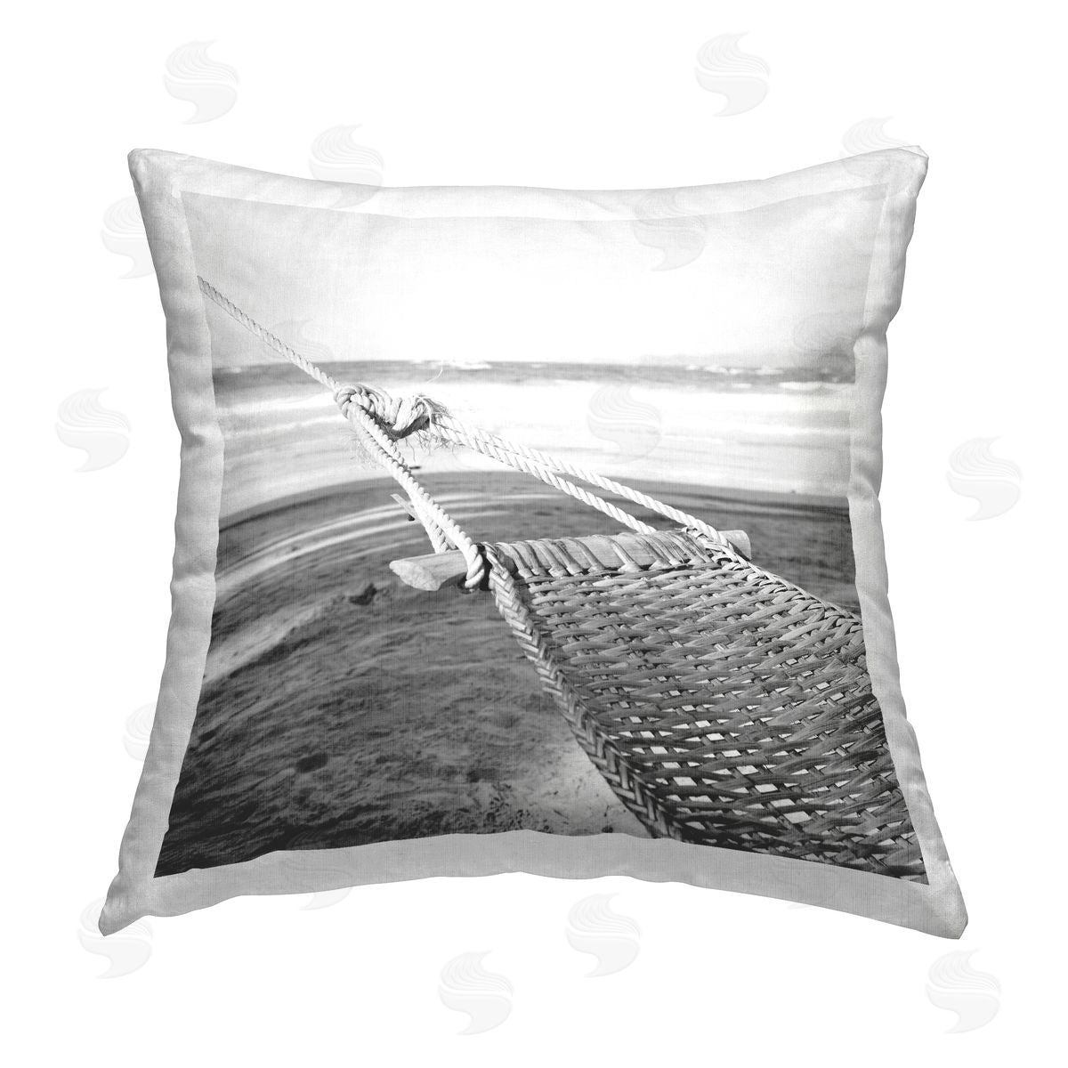 LSR Design Studio Hammock Lounging by Shore Printed Plush Polyester Throw Pillow