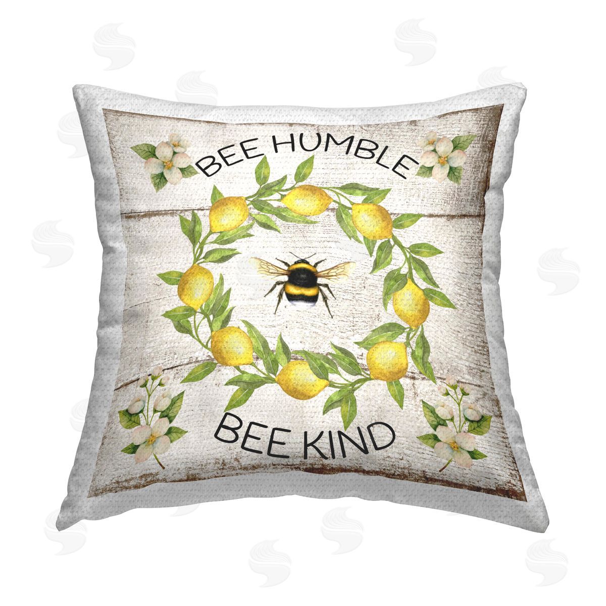 Creatif Belle Bee Humble & Kind Rustic Outdoor Quick-Dry Polyester Printed Throw Pillow