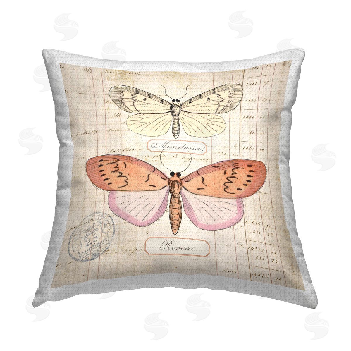 Susan Arnot Drawn Butterfly Studies Outdoor Quick-Dry Polyester Printed Throw Pillow