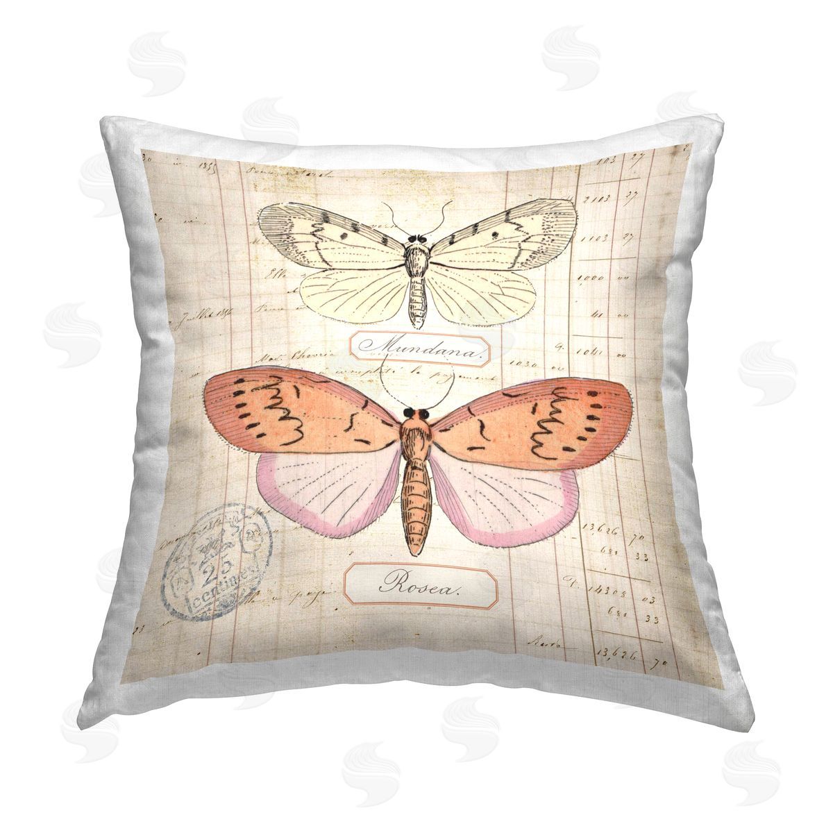 Susan Arnot Drawn Butterfly Studies Printed Plush Polyester Throw Pillow