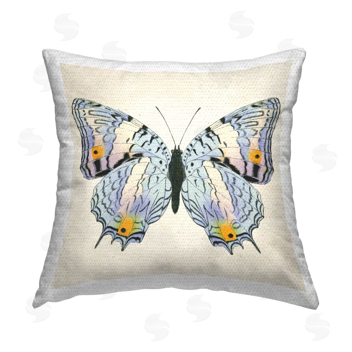 Susan Arnot Butterfly with Yellow Details Outdoor Quick-Dry Polyester Printed Throw Pillow