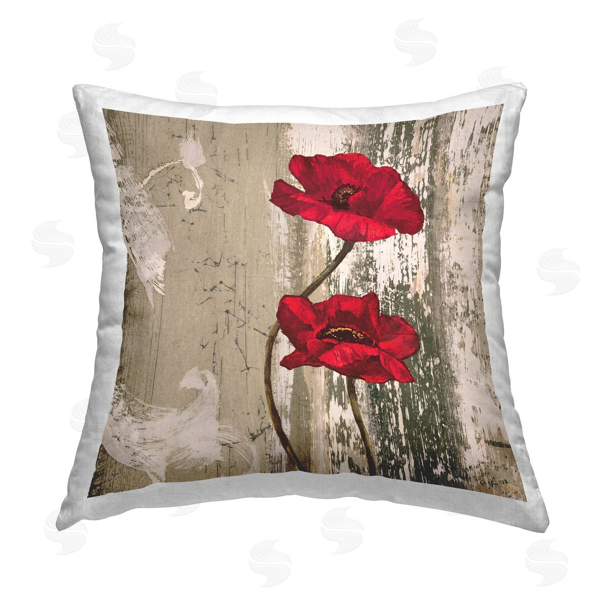 Brian Foster Red Anemones Duo Printed Plush Polyester Throw Pillow