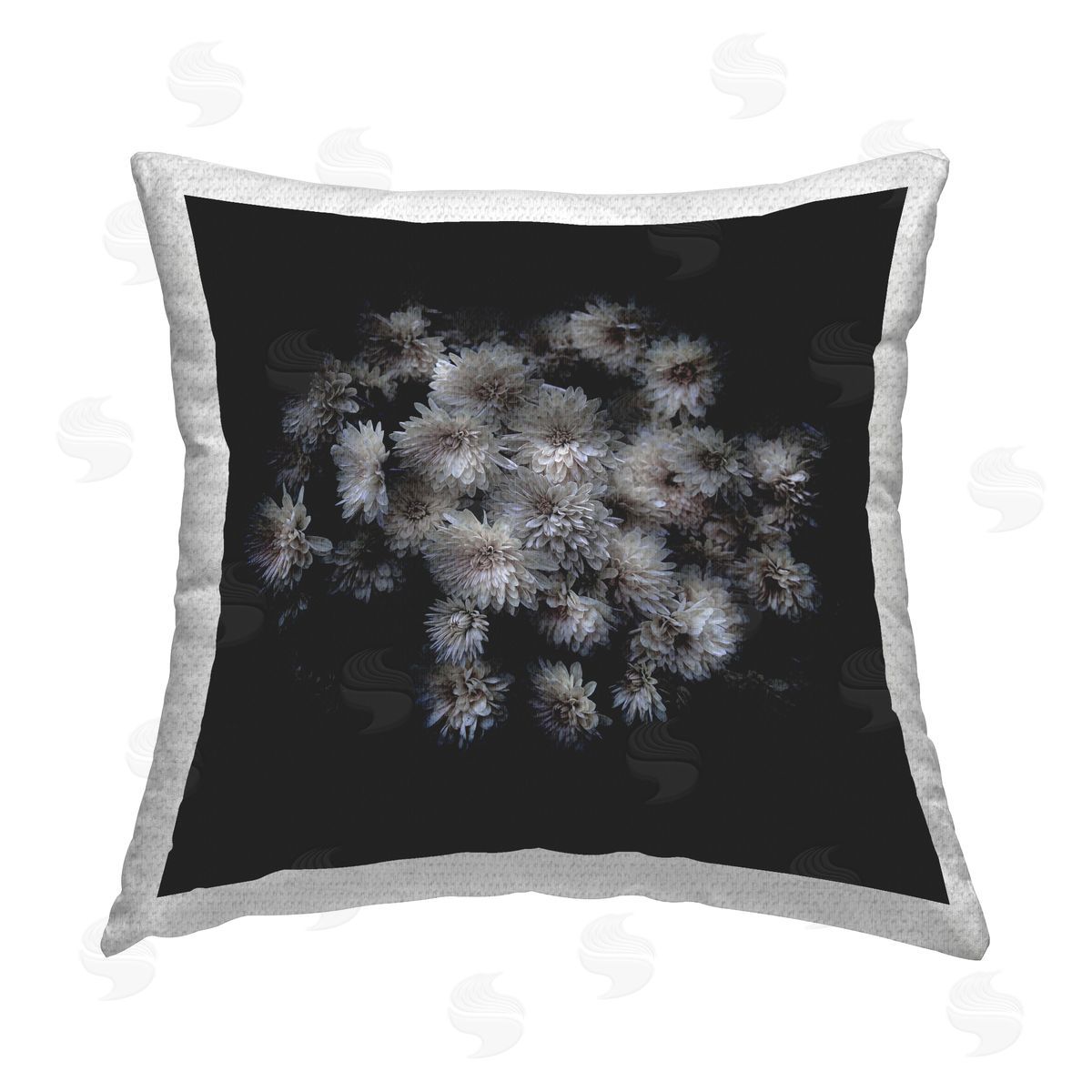 Brian Carson Mum Bundle on Black Outdoor Quick-Dry Polyester Printed Throw Pillow